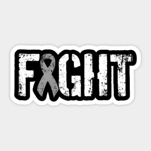 Fight Brain - Gray Tumor Ribbon Sticker